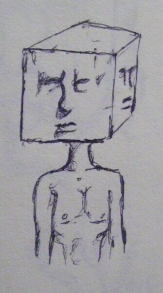 expressionistic ink sketch by schizophrenic artist kyle reynolds
