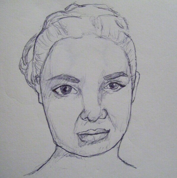 beautiful ink sketch of my girlfriend by self-taught artist kyle reynolds